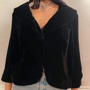 Retro style velvet OPERA JACKET WITH GATHERED YOKE BACK and fully lined